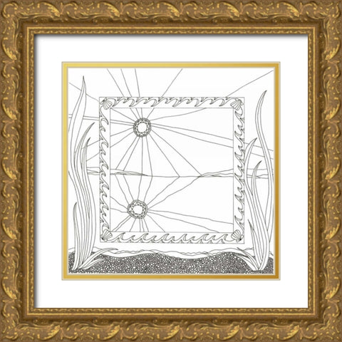 Sea Looking Glass Gold Ornate Wood Framed Art Print with Double Matting by Varacek, Pam