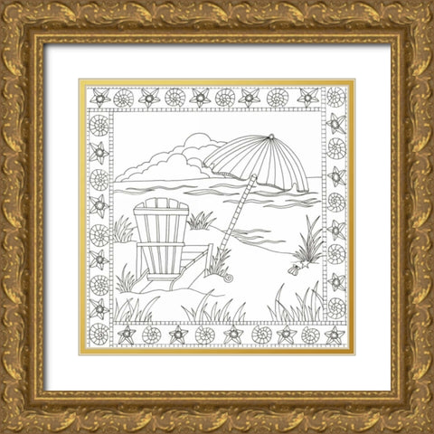 Summers Day Gold Ornate Wood Framed Art Print with Double Matting by Varacek, Pam