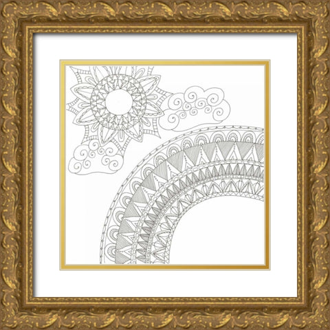Everlasting Rainbow Gold Ornate Wood Framed Art Print with Double Matting by Varacek, Pam