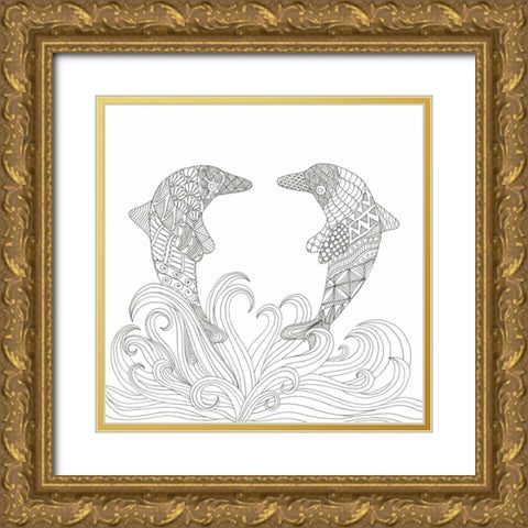 Creatures From The Deep 5 Gold Ornate Wood Framed Art Print with Double Matting by Varacek, Pam