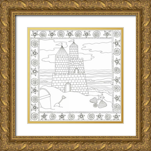 Summer Time Castle Gold Ornate Wood Framed Art Print with Double Matting by Varacek, Pam