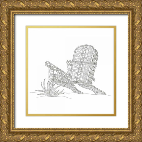 Summer Time Fun 3 Gold Ornate Wood Framed Art Print with Double Matting by Varacek, Pam
