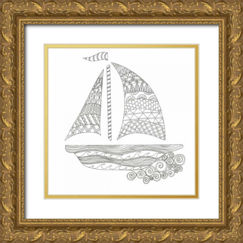 Flying Sails Gold Ornate Wood Framed Art Print with Double Matting by Varacek, Pam