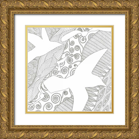 Catching The Breeze Gold Ornate Wood Framed Art Print with Double Matting by Varacek, Pam