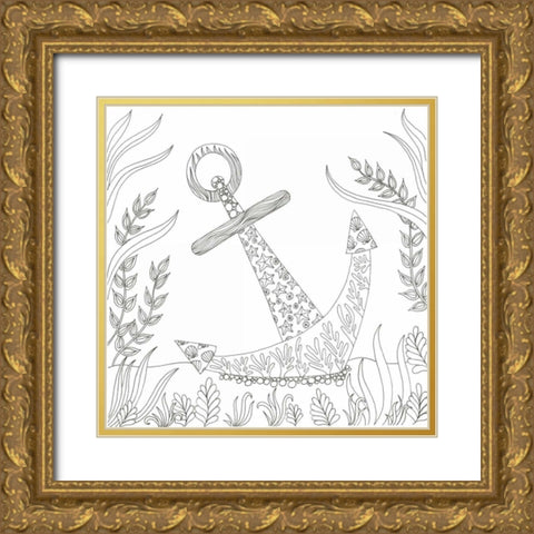 Anchored Bottom Gold Ornate Wood Framed Art Print with Double Matting by Varacek, Pam