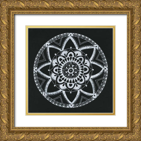 Ying Mandala Gold Ornate Wood Framed Art Print with Double Matting by Varacek, Pam