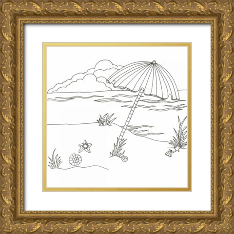 Shell Day Gold Ornate Wood Framed Art Print with Double Matting by Varacek, Pam