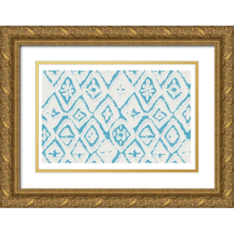 Block Print 1 Gold Ornate Wood Framed Art Print with Double Matting by Lula Bijoux and Company