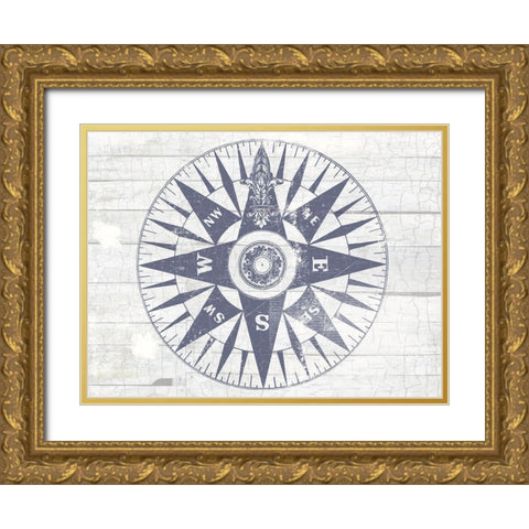 Sea Dial Gold Ornate Wood Framed Art Print with Double Matting by Lula Bijoux and Company
