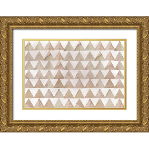 Golden Abstract Gold Ornate Wood Framed Art Print with Double Matting by Lula Bijoux and Company