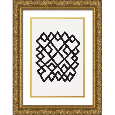 BW Minimalist 1 Gold Ornate Wood Framed Art Print with Double Matting by Lula Bijoux And Company