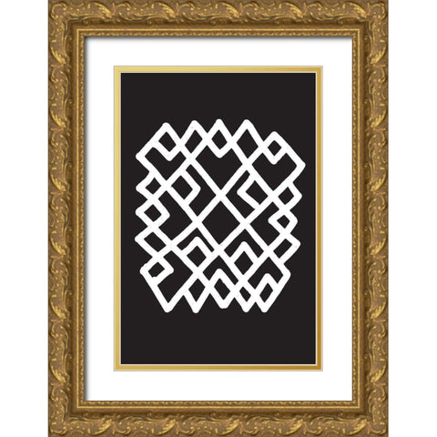 BW Minimalist 2 Gold Ornate Wood Framed Art Print with Double Matting by Lula Bijoux And Company