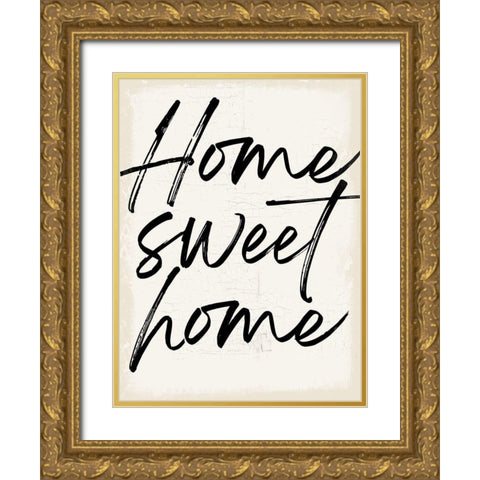 Home Sweet Home Gold Ornate Wood Framed Art Print with Double Matting by Lula Bijoux and Company
