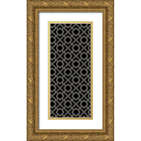 Geo Black and Gold 1 Gold Ornate Wood Framed Art Print with Double Matting by Allen, Candace
