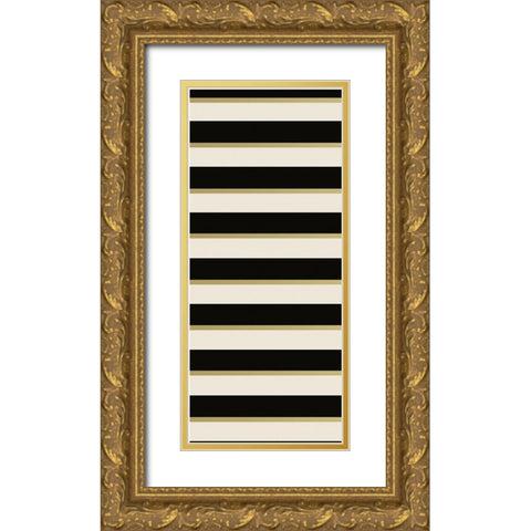 Geo Black and Gold 2 Gold Ornate Wood Framed Art Print with Double Matting by Allen, Candace