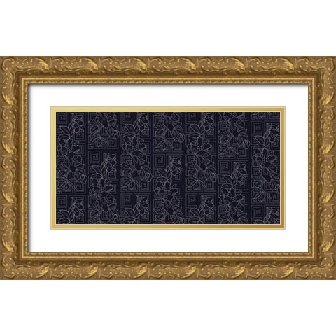 Kimono Quilt Network Gold Ornate Wood Framed Art Print with Double Matting by Allen, Candace