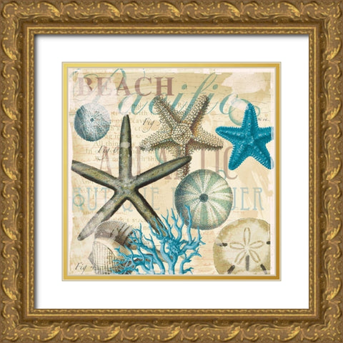 Beach Shells R1 Gold Ornate Wood Framed Art Print with Double Matting by Allen, Candace