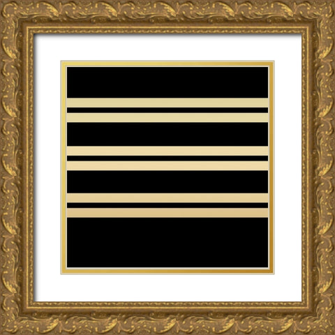 Geo Black and Gold 4 Gold Ornate Wood Framed Art Print with Double Matting by Allen, Candace