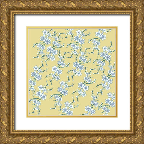 Kimono Quilt Asia 1 Gold Ornate Wood Framed Art Print with Double Matting by Allen, Candace