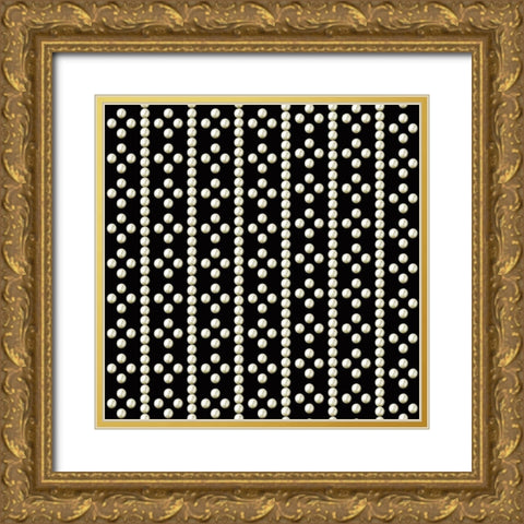 Geo Gem Pearls 2 Gold Ornate Wood Framed Art Print with Double Matting by Allen, Candace