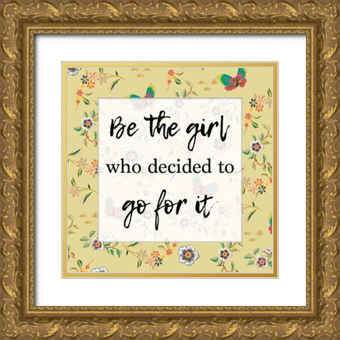 Go For It 3 Gold Ornate Wood Framed Art Print with Double Matting by Lula Bijoux and Company