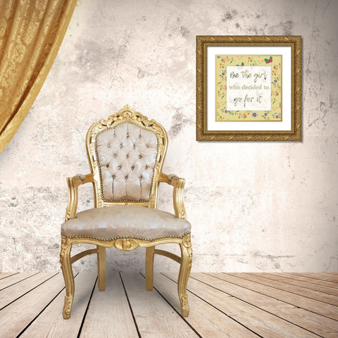 Go For It 1 Gold Ornate Wood Framed Art Print with Double Matting by Lula Bijoux and Company