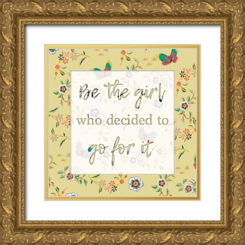 Go For It 1 Gold Ornate Wood Framed Art Print with Double Matting by Lula Bijoux and Company
