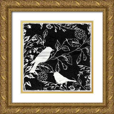 Bird Silo Gold Ornate Wood Framed Art Print with Double Matting by Lula Bijoux and Company
