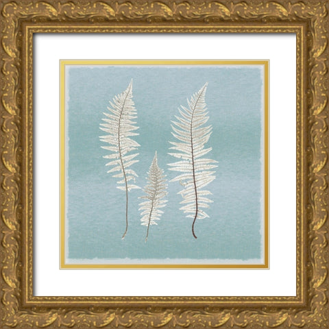 Spring Eden Fern Gold Ornate Wood Framed Art Print with Double Matting by Lula Bijoux And Company