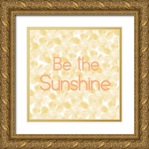Flower Patterns Yellow Gold Ornate Wood Framed Art Print with Double Matting by Lula Bijoux and Company