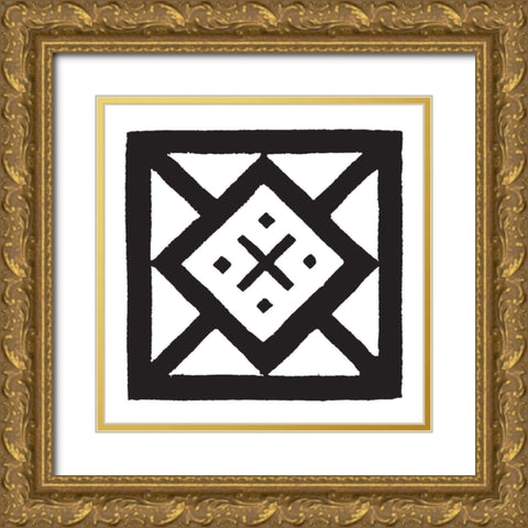 BW Minimalist 4 Gold Ornate Wood Framed Art Print with Double Matting by Lula Bijoux And Company