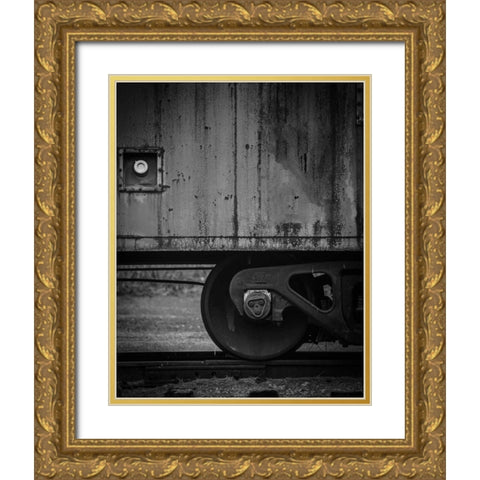 Side Train Gold Ornate Wood Framed Art Print with Double Matting by Taylor, Glenn