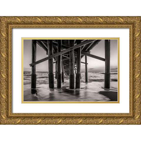Beneath The Pier Gold Ornate Wood Framed Art Print with Double Matting by Taylor, Glenn