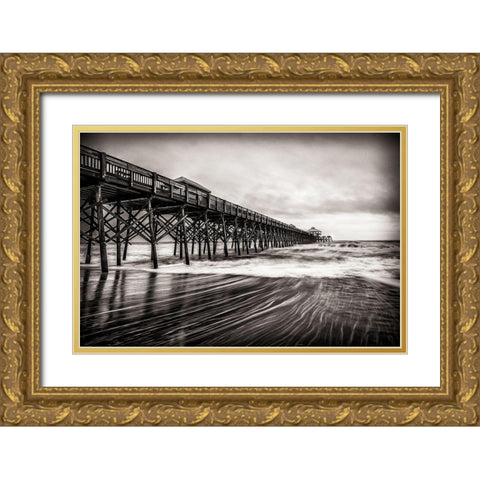 Rushing Tide Gold Ornate Wood Framed Art Print with Double Matting by Taylor, Glenn