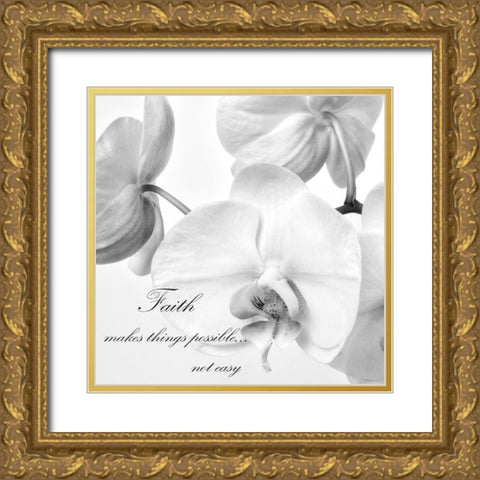 Faith Orchids Gold Ornate Wood Framed Art Print with Double Matting by Poinski, Dianne