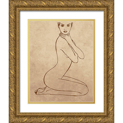 Natural Woman 1 Gold Ornate Wood Framed Art Print with Double Matting by Jenner, Roya
