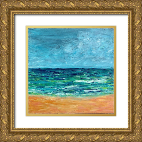 Striking Ocean Gold Ornate Wood Framed Art Print with Double Matting by Jenner, Roya