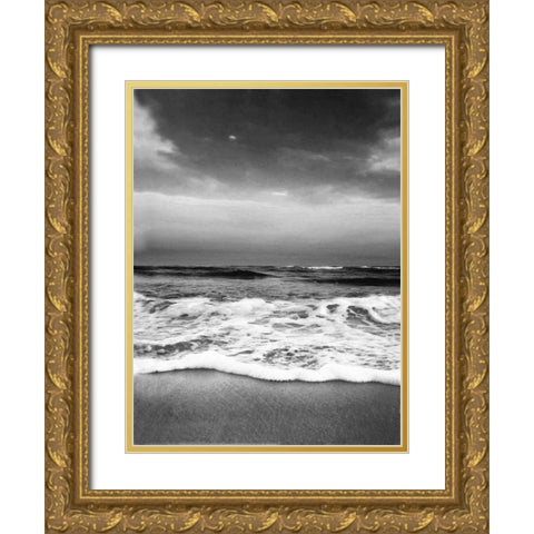 Drama Wave Curl Gold Ornate Wood Framed Art Print with Double Matting by Rowland, Joseph