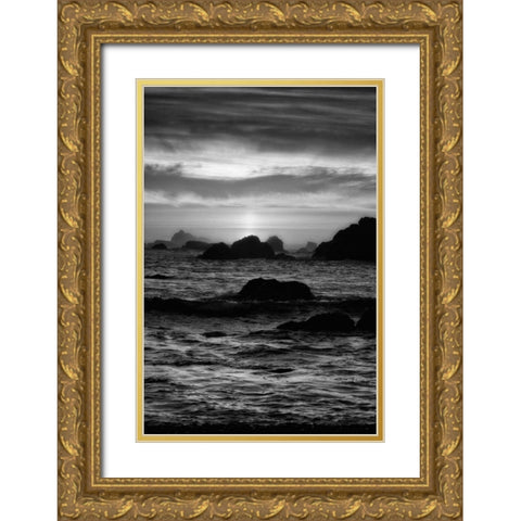 Sunset II Gold Ornate Wood Framed Art Print with Double Matting by Rowland, Joseph