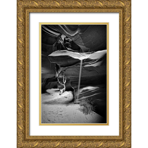 Slot Sand Falling Gold Ornate Wood Framed Art Print with Double Matting by Rowland, Joseph