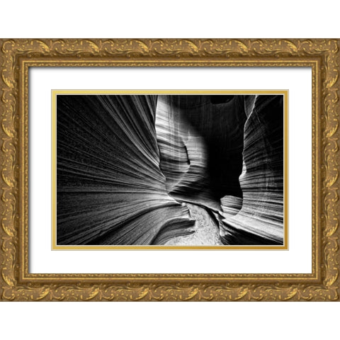 Slot Canyon Wall Gold Ornate Wood Framed Art Print with Double Matting by Rowland, Joseph