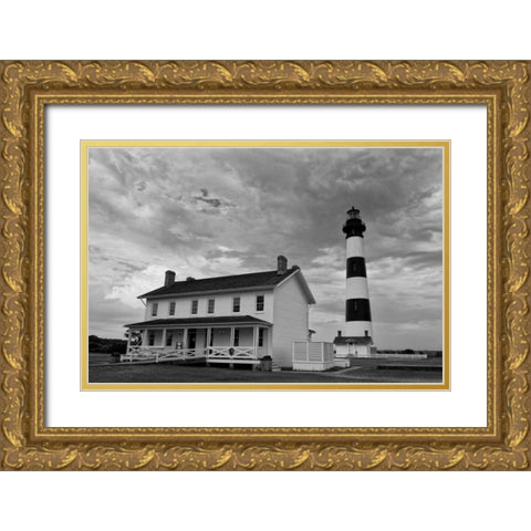 Bodie Lighthouse Gold Ornate Wood Framed Art Print with Double Matting by Rowland, Joseph