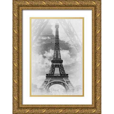 Eiffel 2 Gold Ornate Wood Framed Art Print with Double Matting by De Carvalho, Sandro