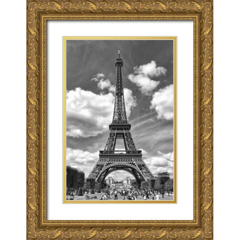 Eiffel 5 Gold Ornate Wood Framed Art Print with Double Matting by De Carvalho, Sandro