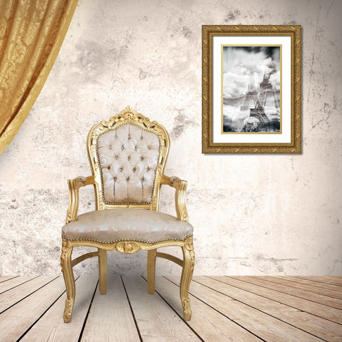 Eiffel 6 Gold Ornate Wood Framed Art Print with Double Matting by De Carvalho, Sandro