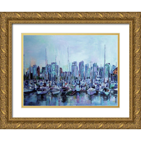 Harbour Views Gold Ornate Wood Framed Art Print with Double Matting by Ghanooni, Sarah