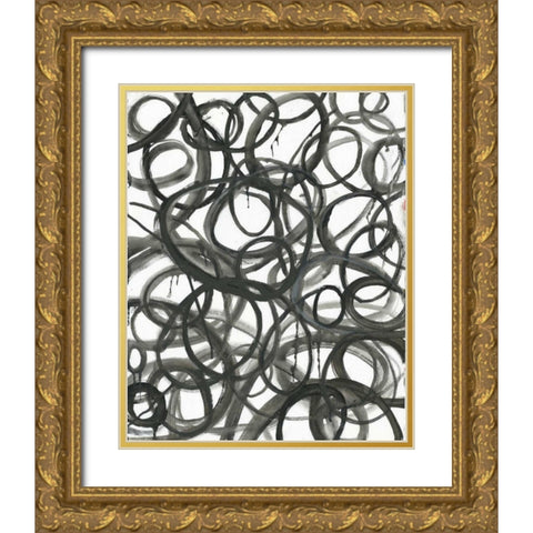 Swirly Curls Gold Ornate Wood Framed Art Print with Double Matting by Haynes, Smith