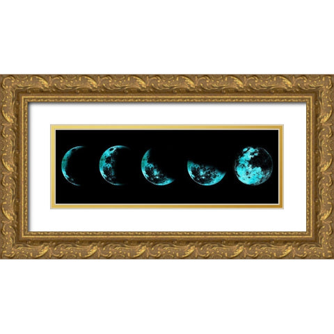 Blue Moon Eclipse Gold Ornate Wood Framed Art Print with Double Matting by Lewis, Sheldon