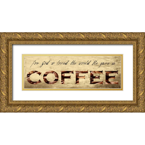 Coffee Love Gold Ornate Wood Framed Art Print with Double Matting by Lewis, Sheldon