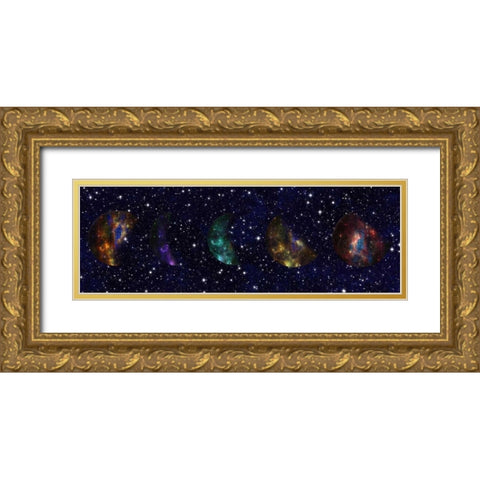 Hello From The Stars Gold Ornate Wood Framed Art Print with Double Matting by Lewis, Sheldon